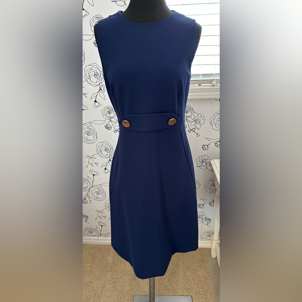 Tory Burch Brynn Dress Navy Sea, Size Small.